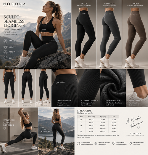 ERVALO Sculpt Seamless Leggings colourways, fit and fabric details