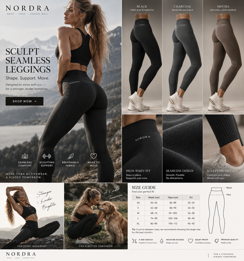 ERVALO Sculpt Seamless Leggings premium campaign image